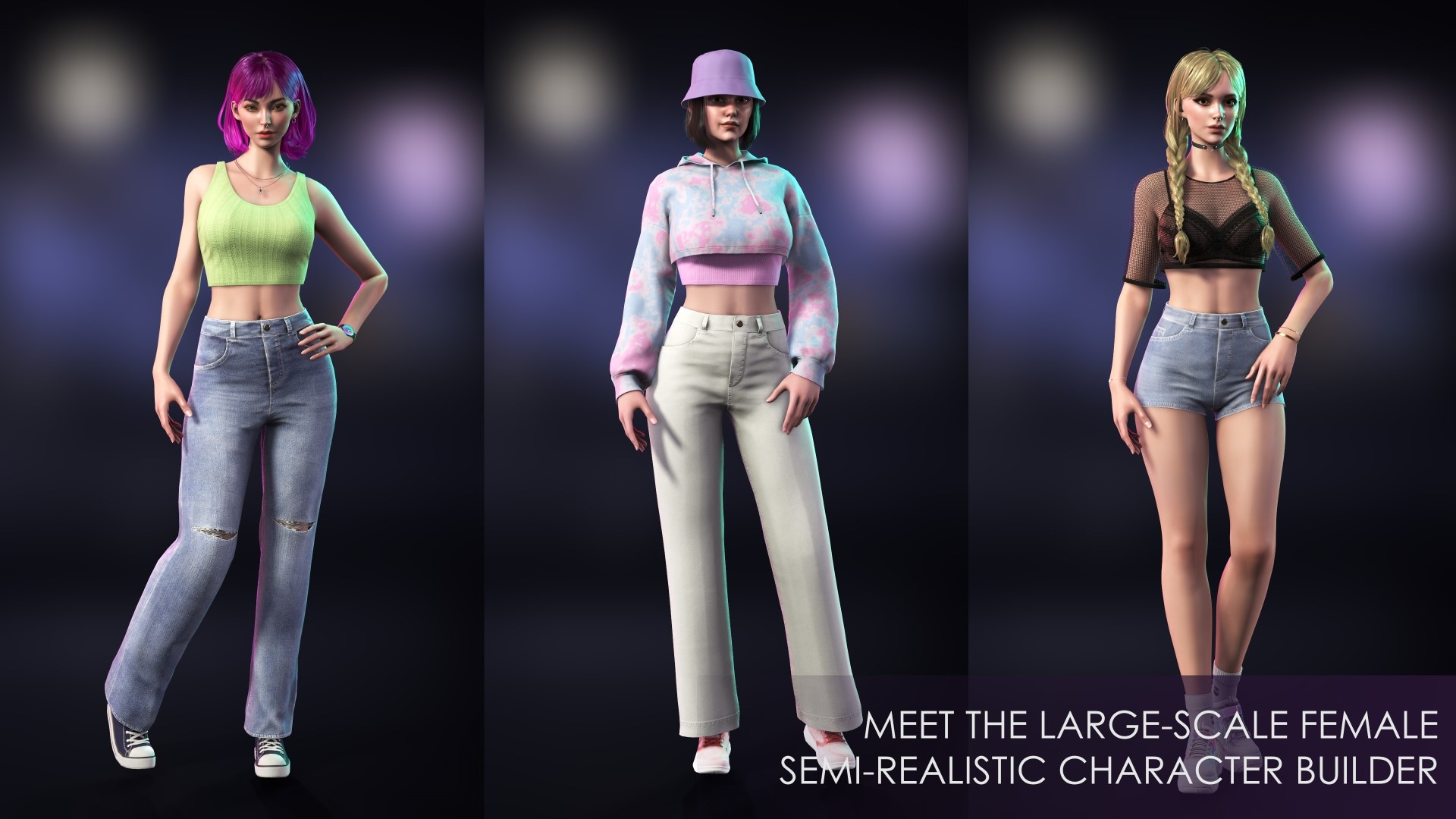 Casual Wear Girls Pack 1 - Streetwear Modern Realistic Stylized Character