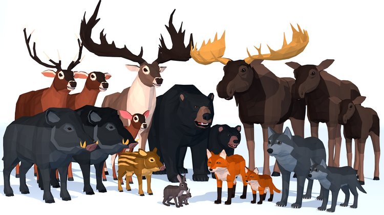 LowPoly Wild Animals
