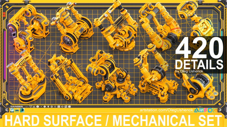 Sci-Fi Hard Surface Mechanical KITBASH 420 DETAILS