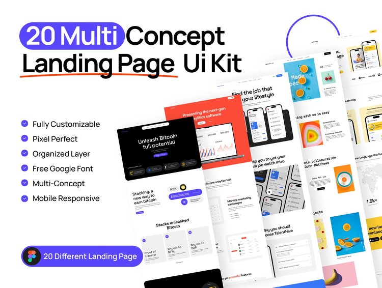 20 Multi Purpose Landing page design