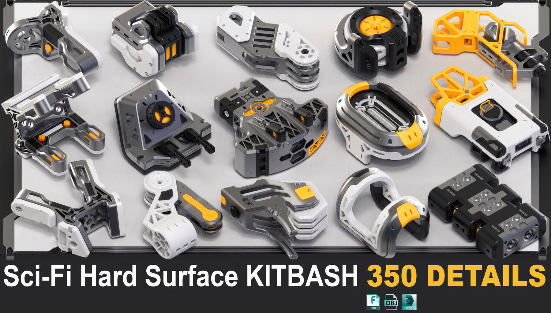 Sci-Fi Hard Surface KITBASH 350 DETAILS