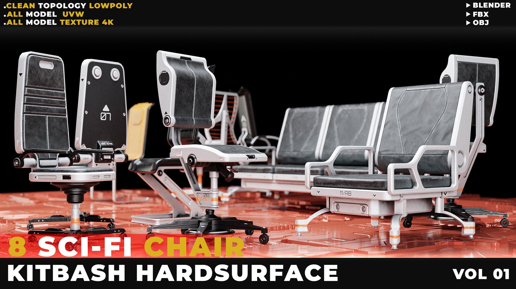 8 SCI-FI CHAIR HARDSURFACE VOL 01