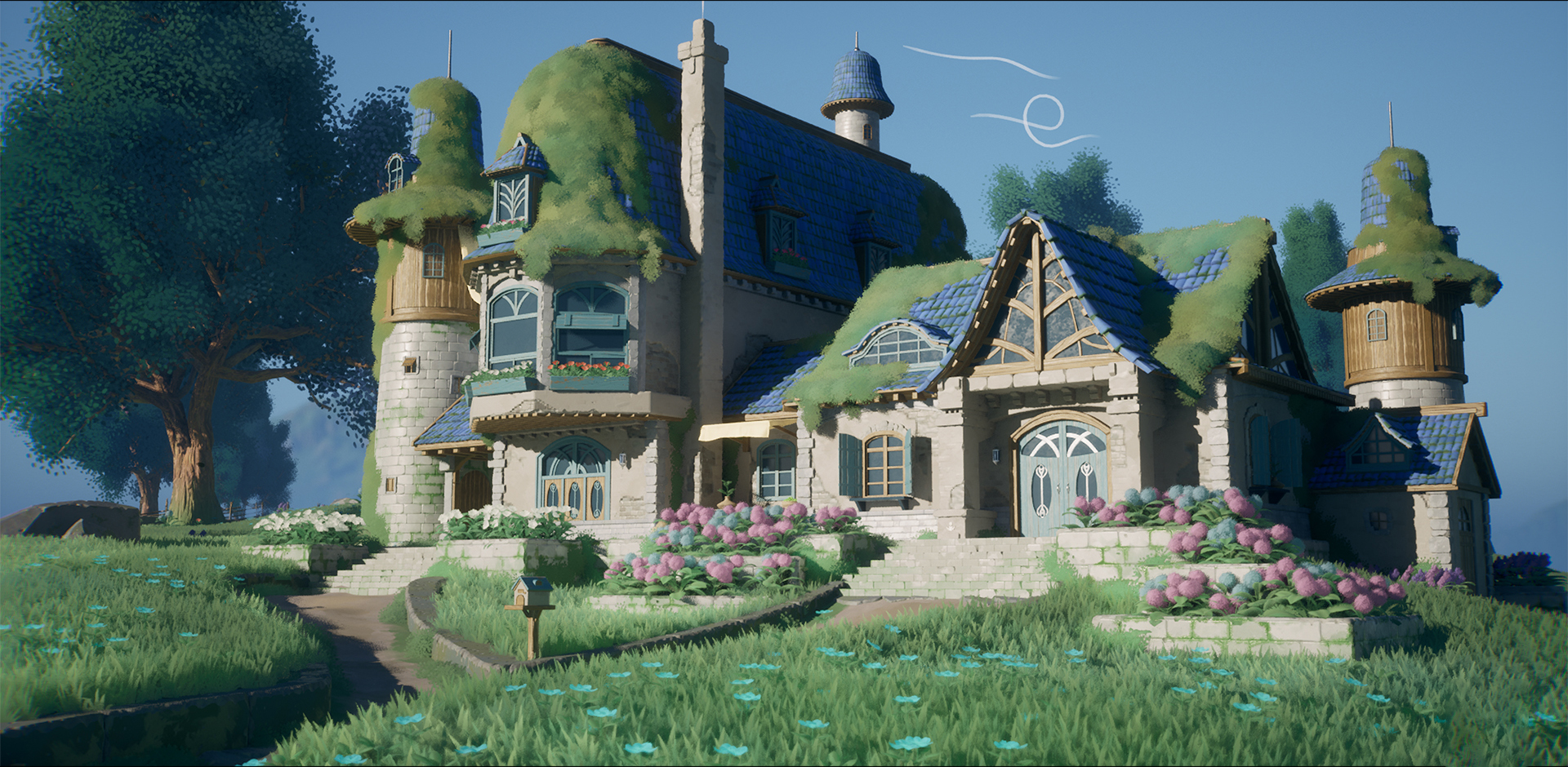 Stylized Azure Hillside