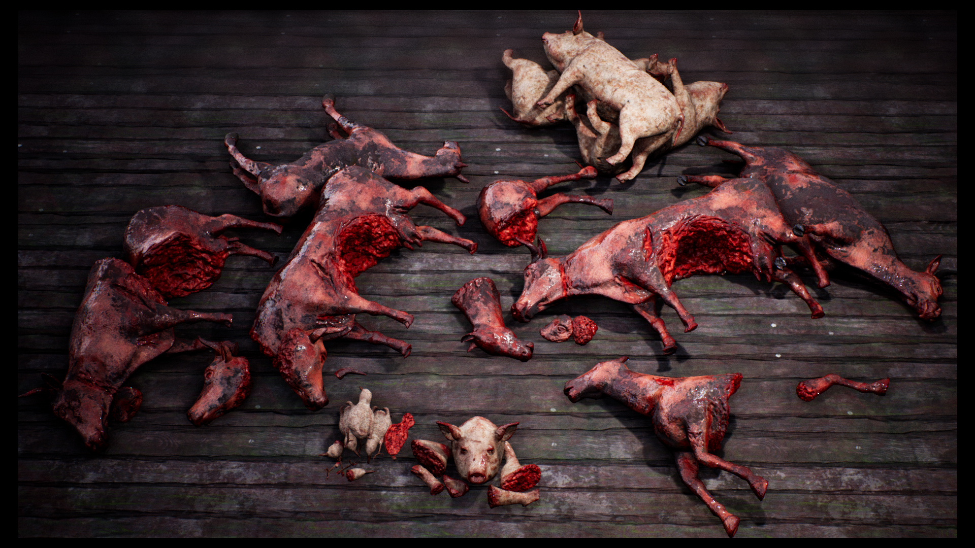 Death animals body parts collection 