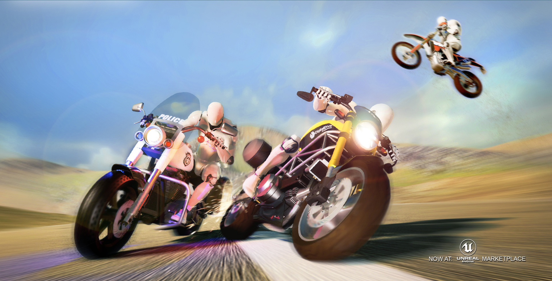 Ridable MotorBikes: Multiplayer Advanced Pack - 3 Bikes - damage & animations