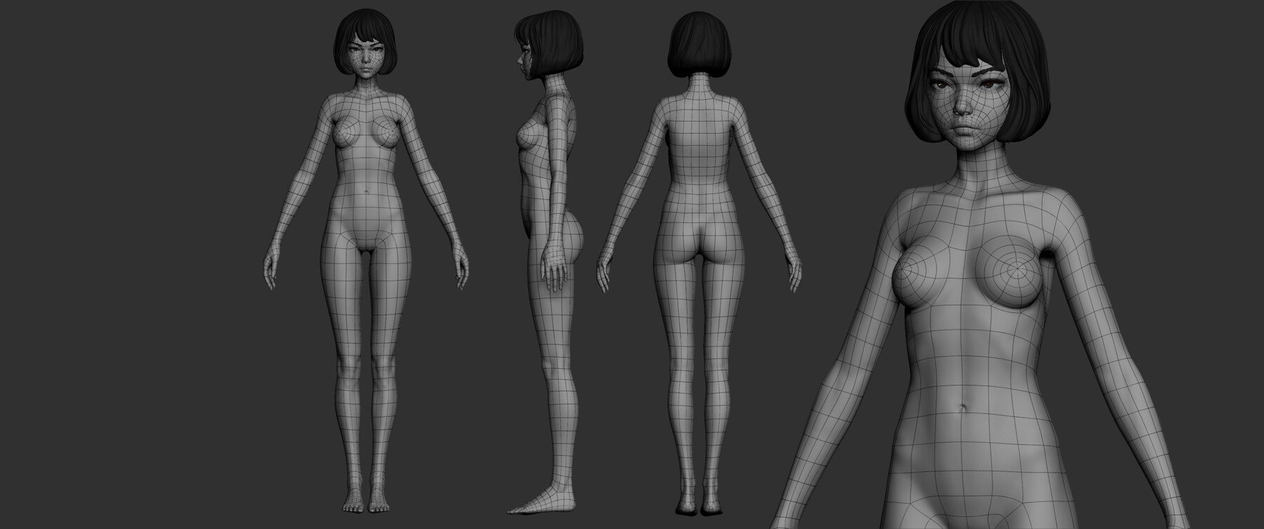 Skinny Girl Base Project Cleaned up(Retopologized)