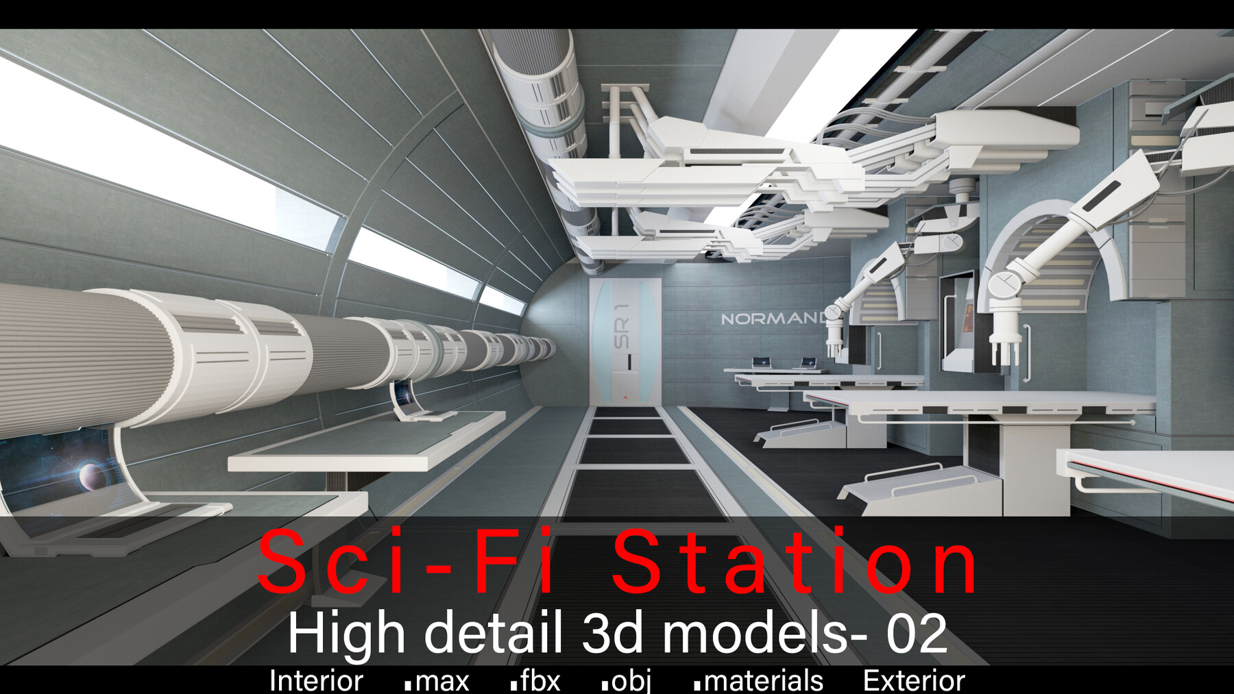 Sci-fi Station 02- High detail 3d models