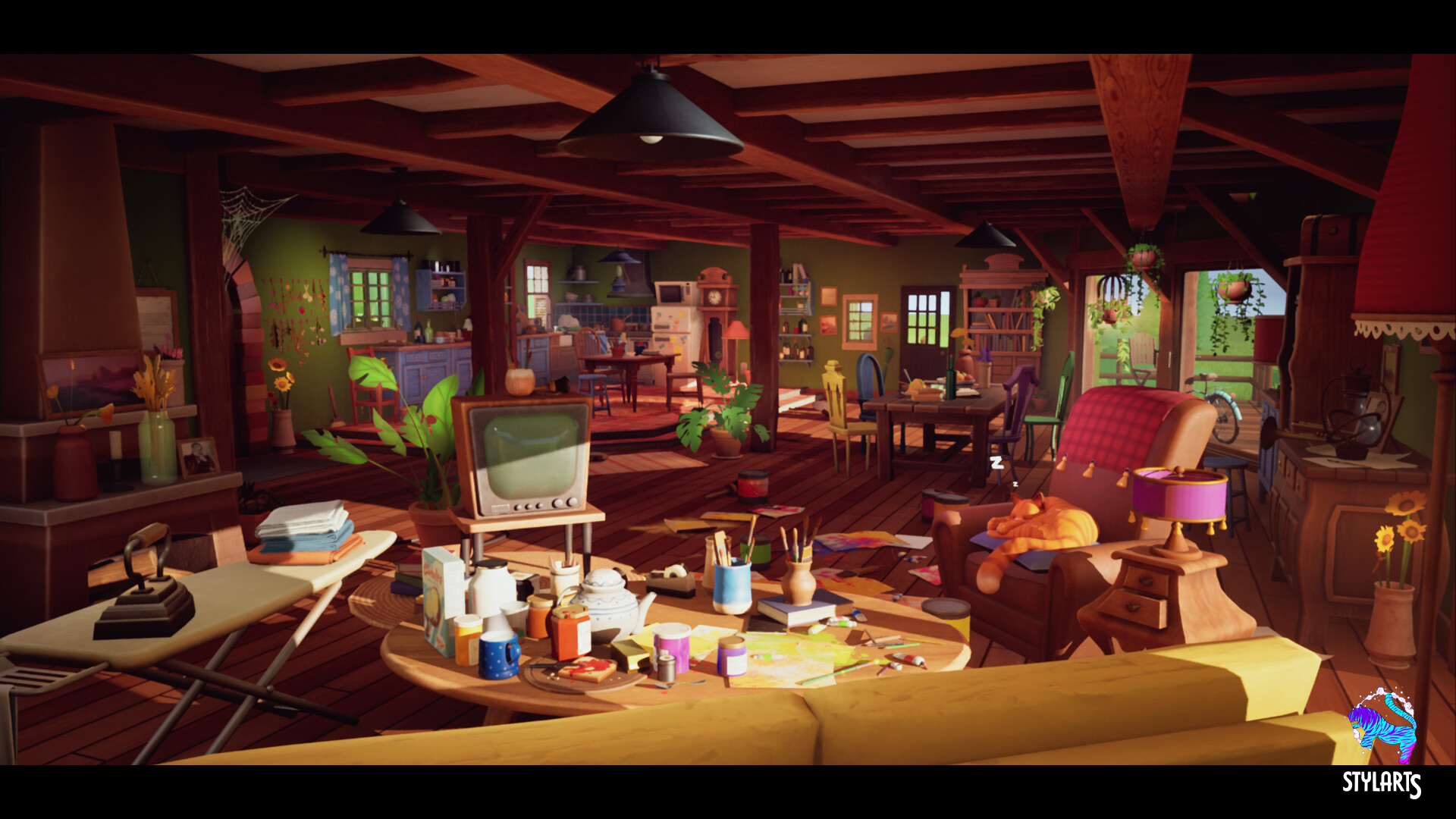 Stylized Countryside House Interior 