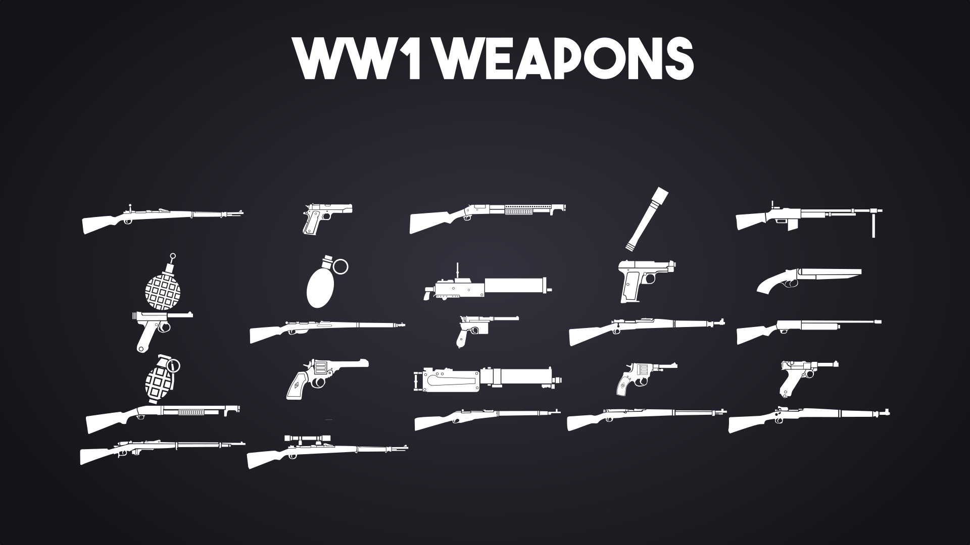 Weapon Icons - (WW1, WW2, Modern) Handcrafted - 2K