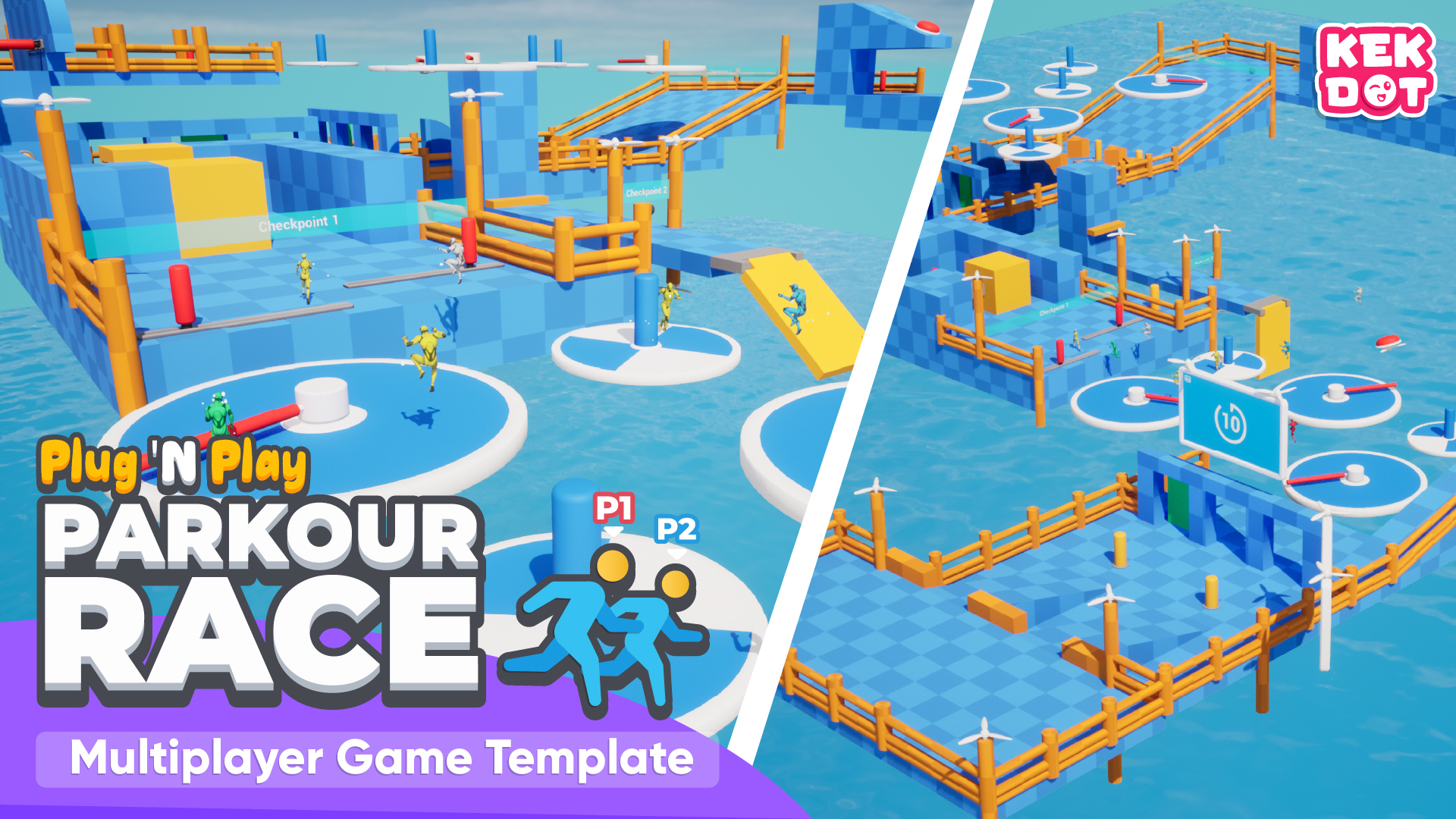 Parkour Race - Multiplayer Blueprint Game Template - Platformer