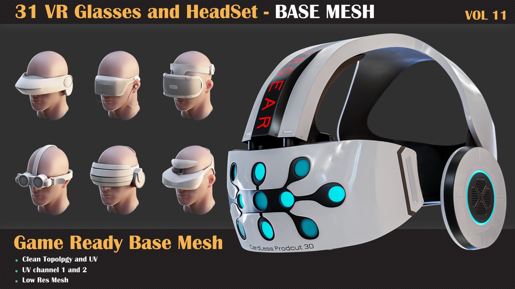 32 VR Glasses and Headset BASE MESH - VOL 11