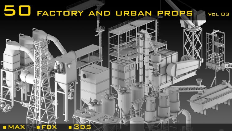 50 Factory and Urban Props- Vol 03