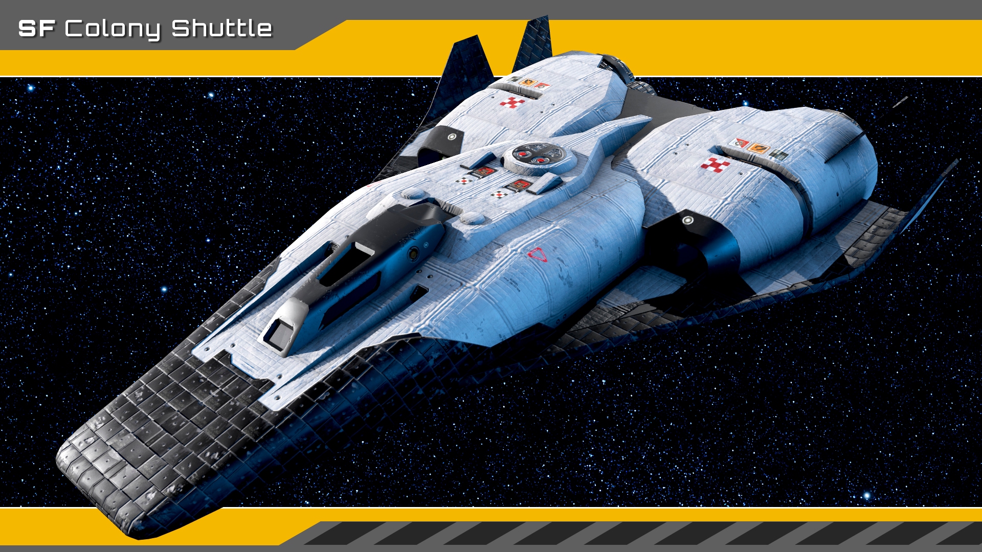 SciFi Colony Shuttle Spaceship with Flight System