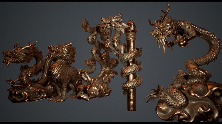 Chinese Dragon Statues 