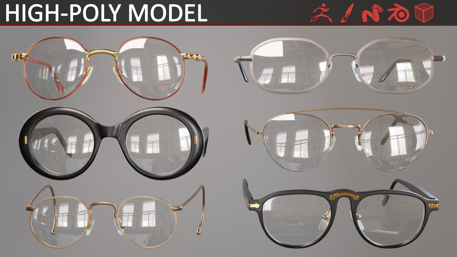 Glasses, Eyewear and Spectacles v3