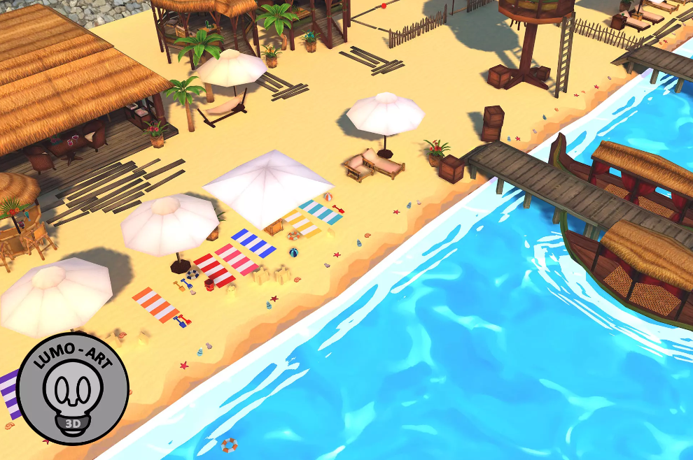 Summer Beach Cartoon Pack - VR/Mobile