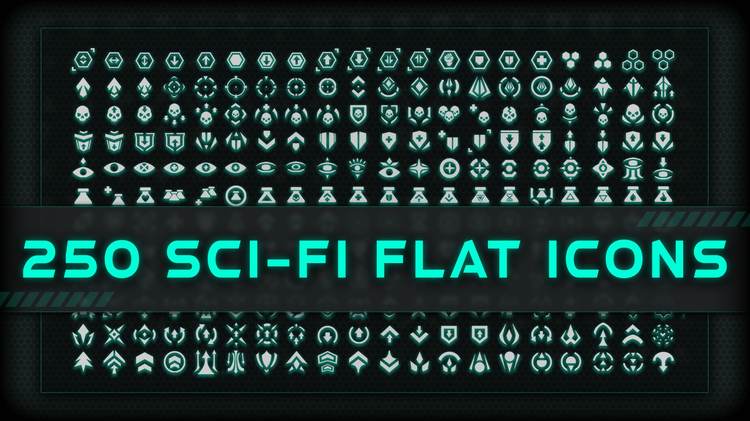 250 Sci-fi Flat Icons