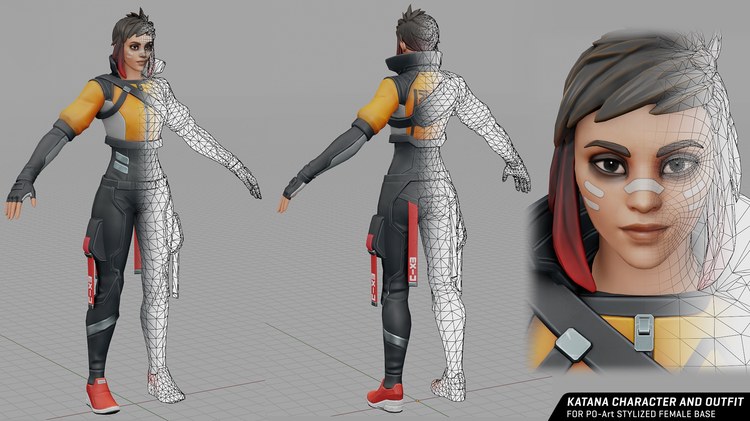 Katana Outfit for Stylized Female