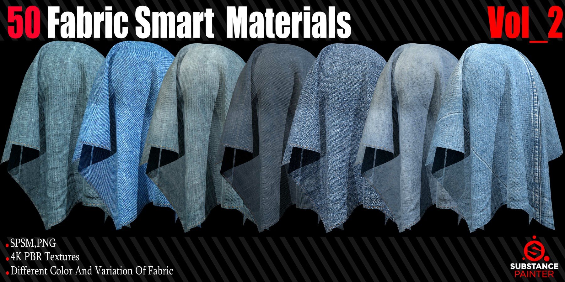 50 Fabric Smart Material + 4K PBR Texture Vol_2 