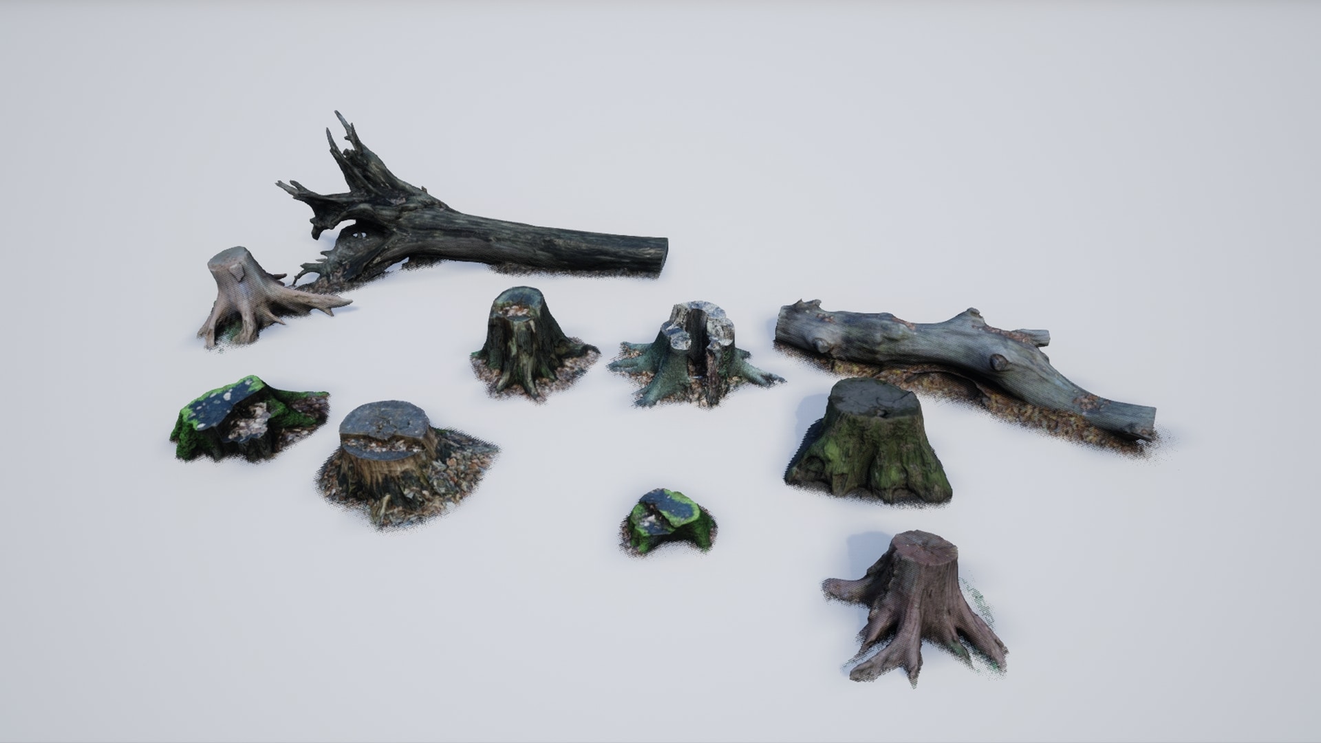 Photo-scanned Realistic Tree Stumps / Trunks