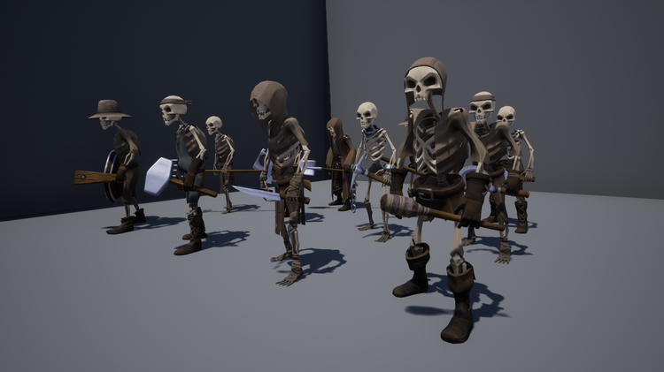 Stylized Modular Skeletons (Villagers) 