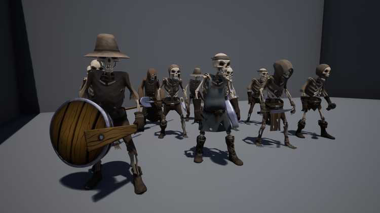 Stylized Modular Skeletons (Villagers)