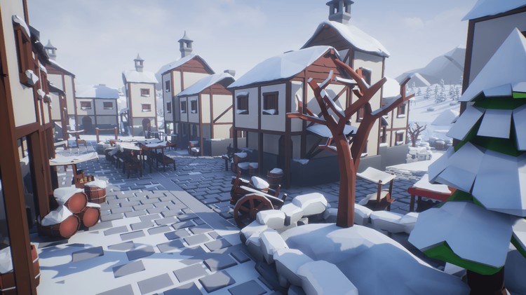 Lowpoly Style Winter Environment