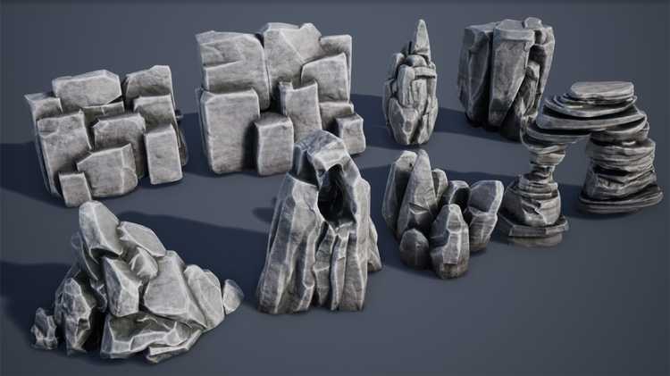 45 stylized rock pack