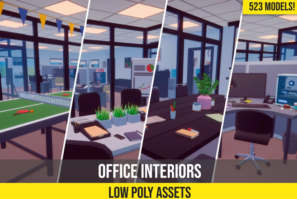 Low Poly Office Interiors