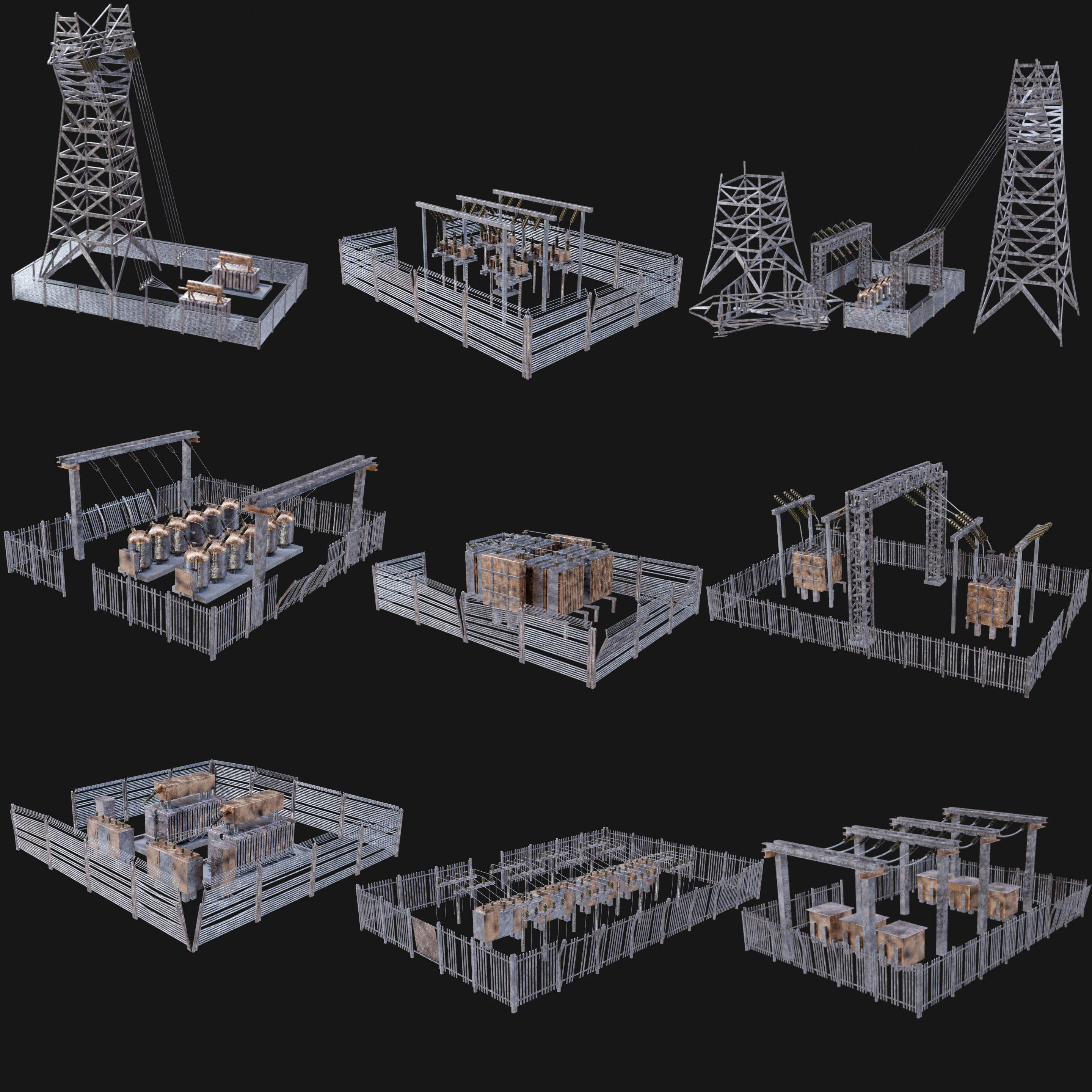 POST APO POWER STATION IMPROVISED ENERGY GENERATOR BATTERY Low-poly 3D model