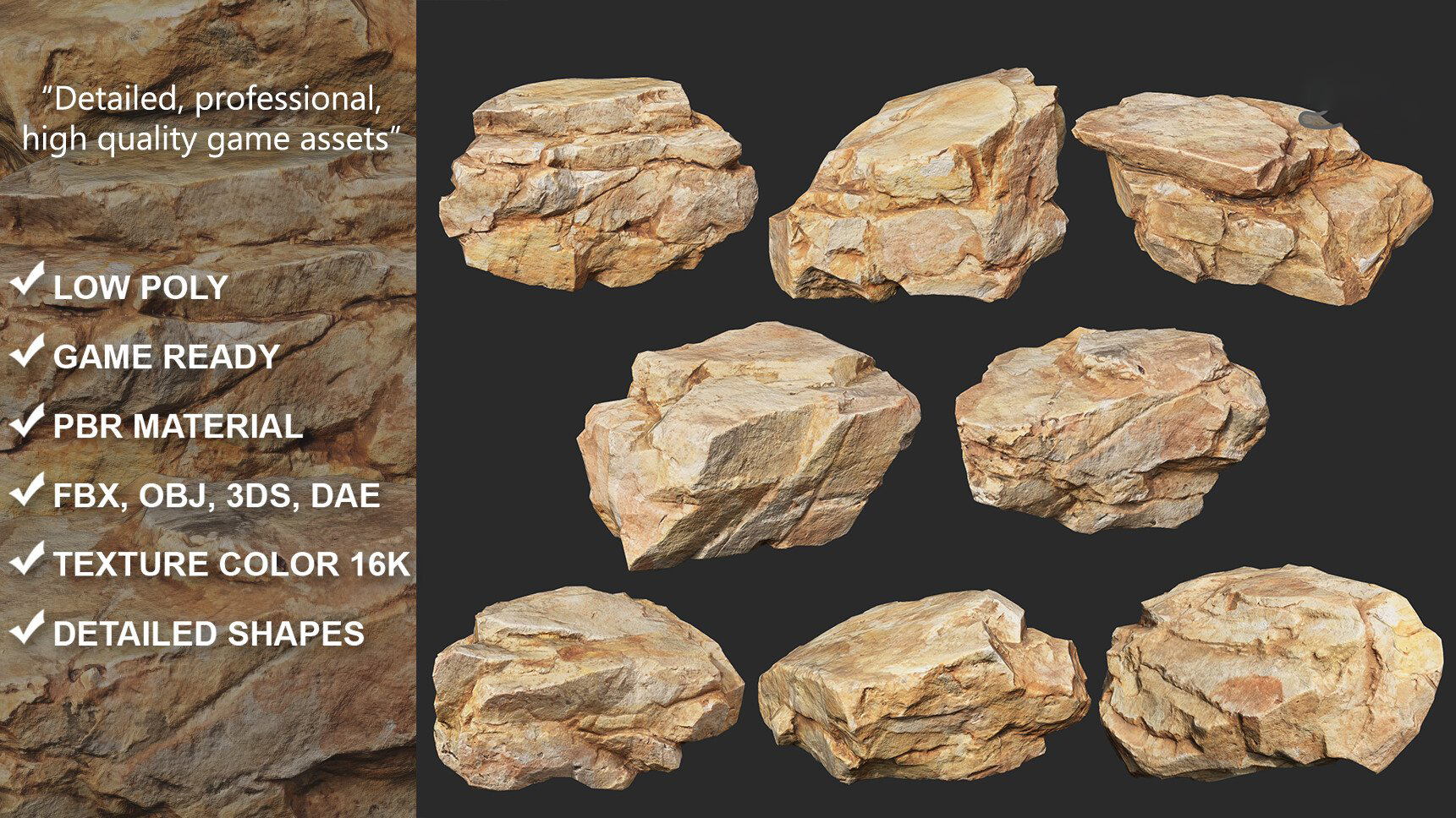 Yellow Rock Modular 221115 - Ultra HD 16K Texture 