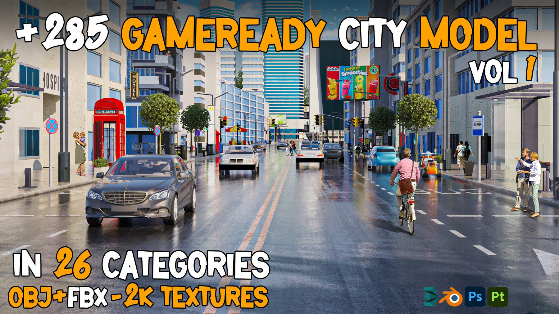 285 Game-Ready City Model VOL-01 