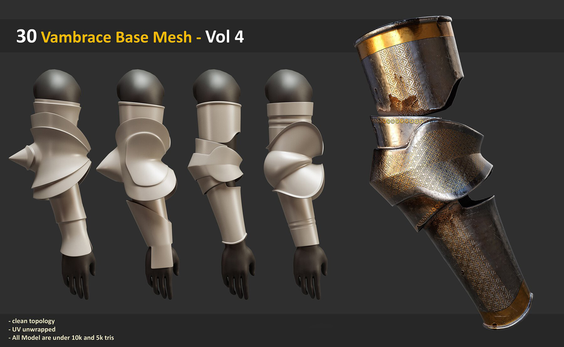 30 Vambrace Base Mesh - Vol 4  