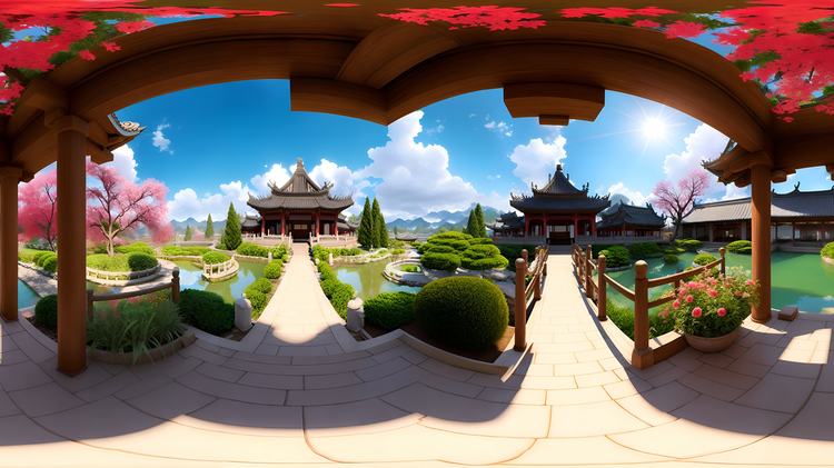 HDRI Chinese Garden - 8k