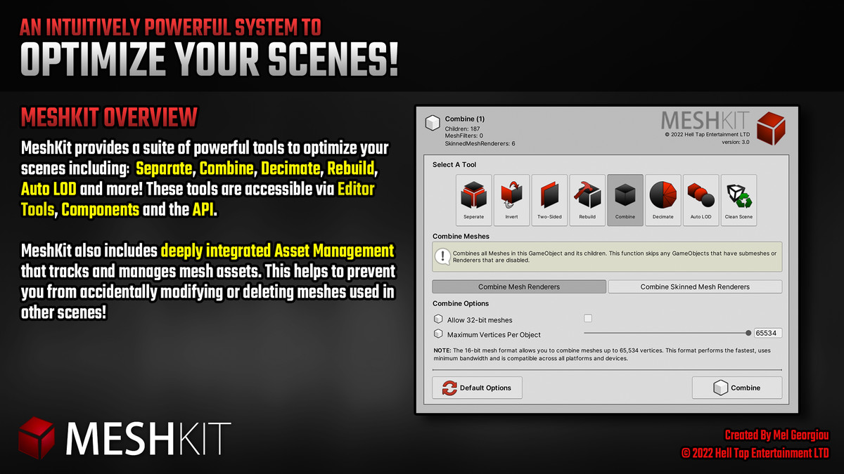 MeshKit - Mesh Decimation, Separation, Combining and Editing Tools