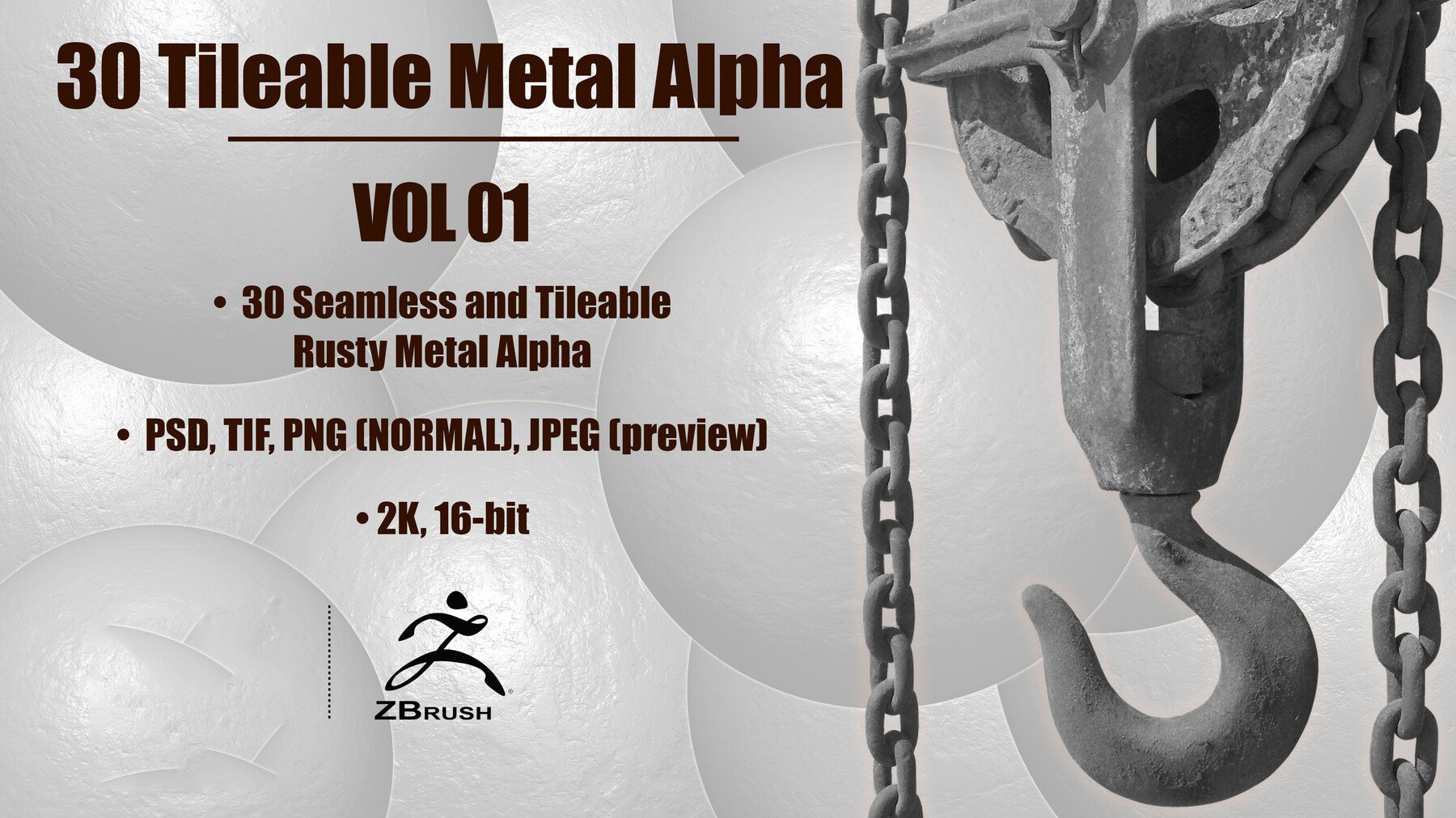 30 Metal Alphas (Seamless and Tileable - Vol 01)