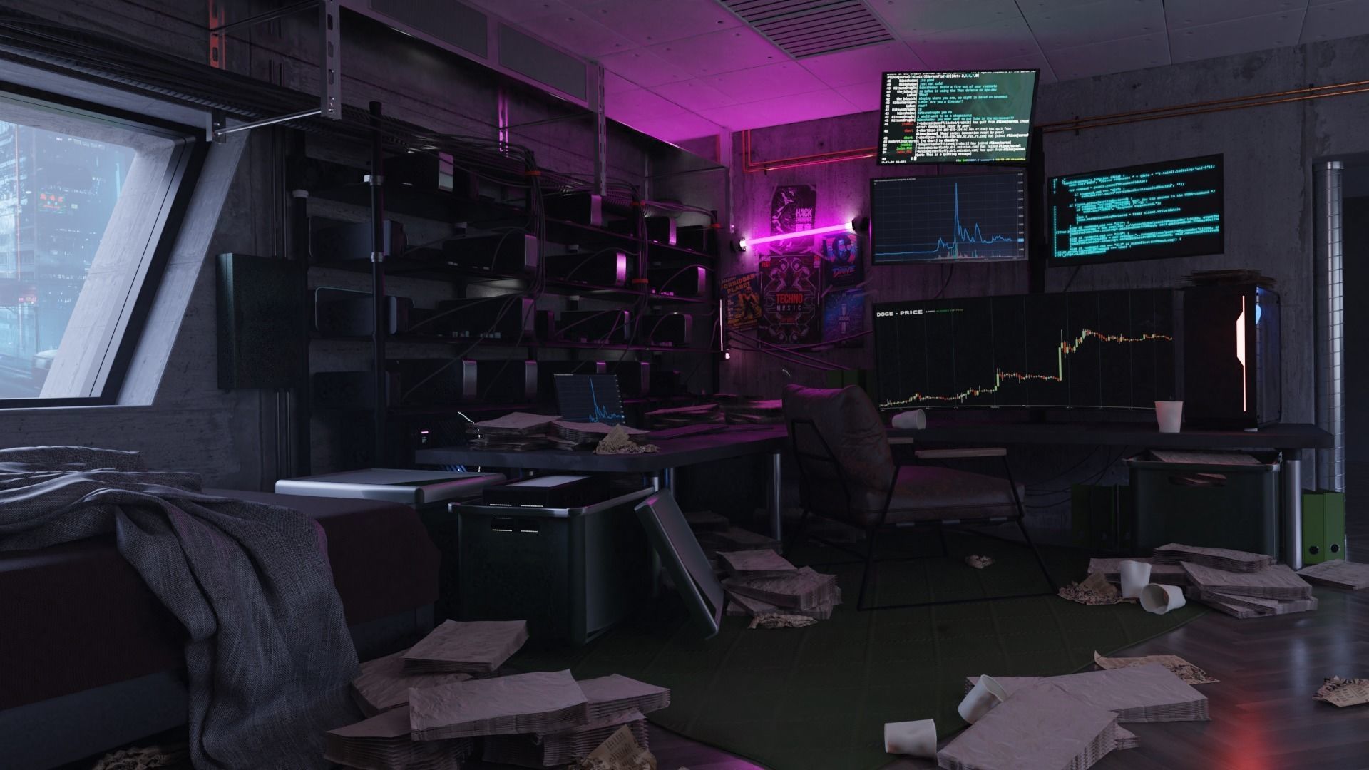 Cyberpunk Apartment Scene - The Miner 3D model