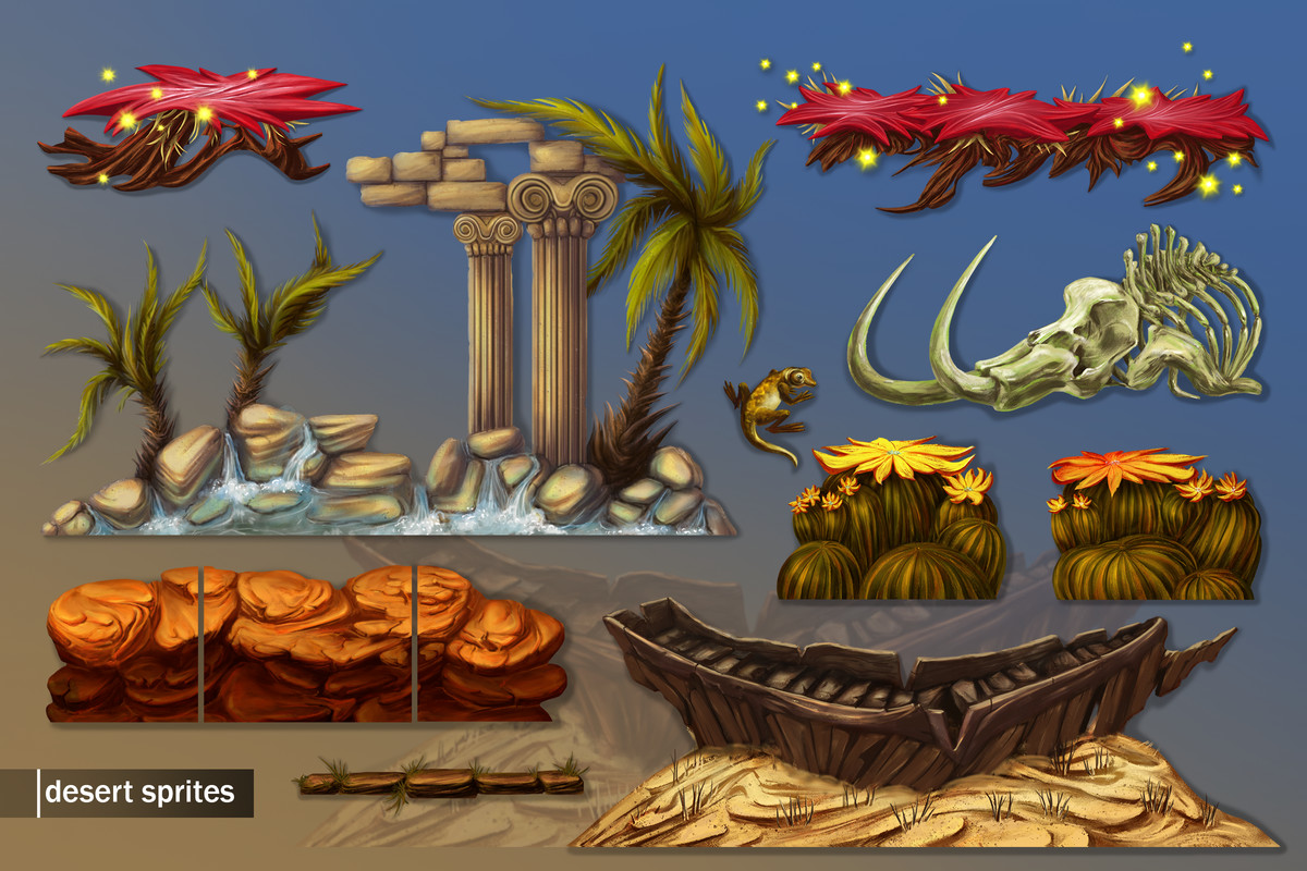 2D Asset Pack - 3 Worlds