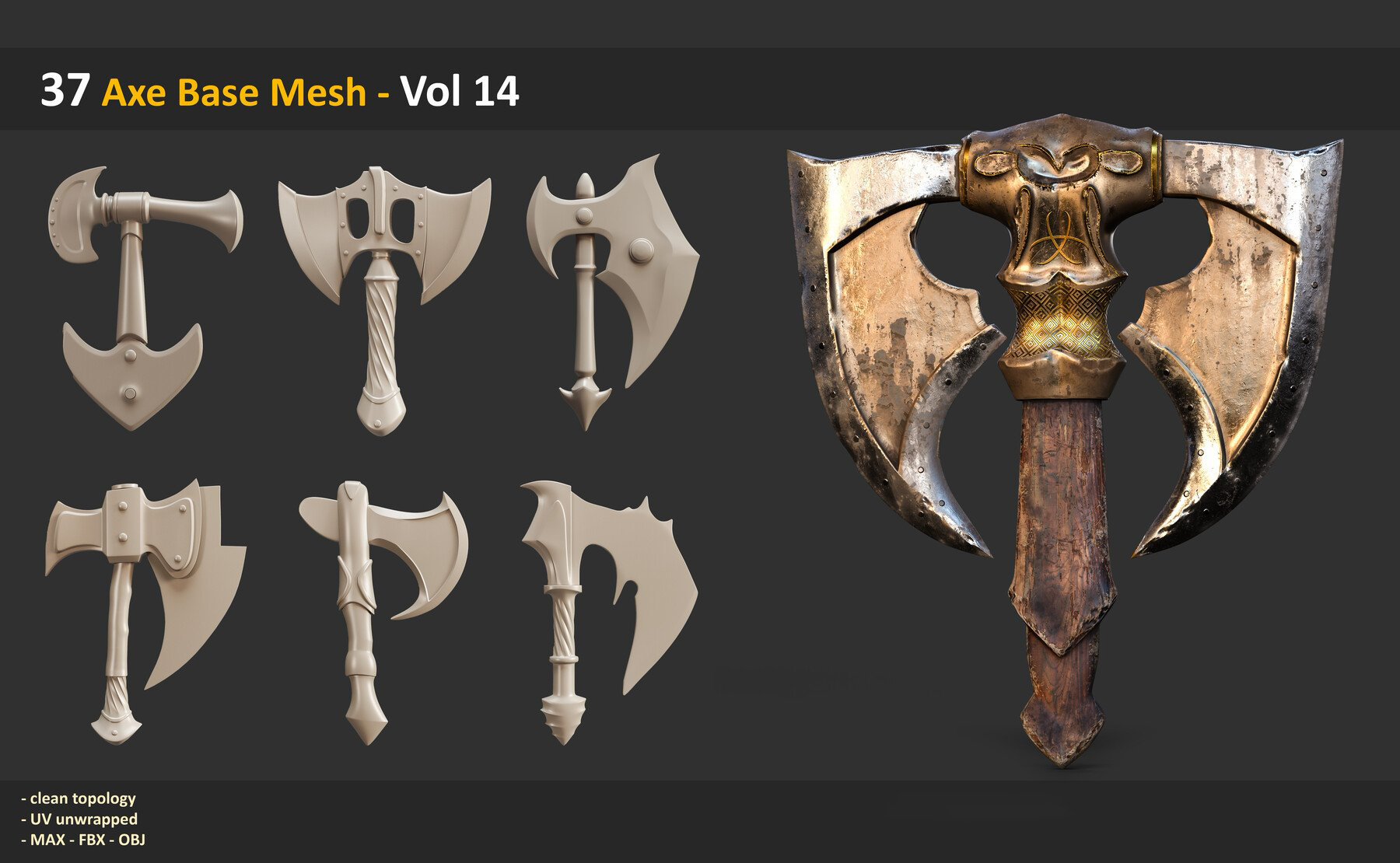 37 Axe Base Mesh - Vol 14  