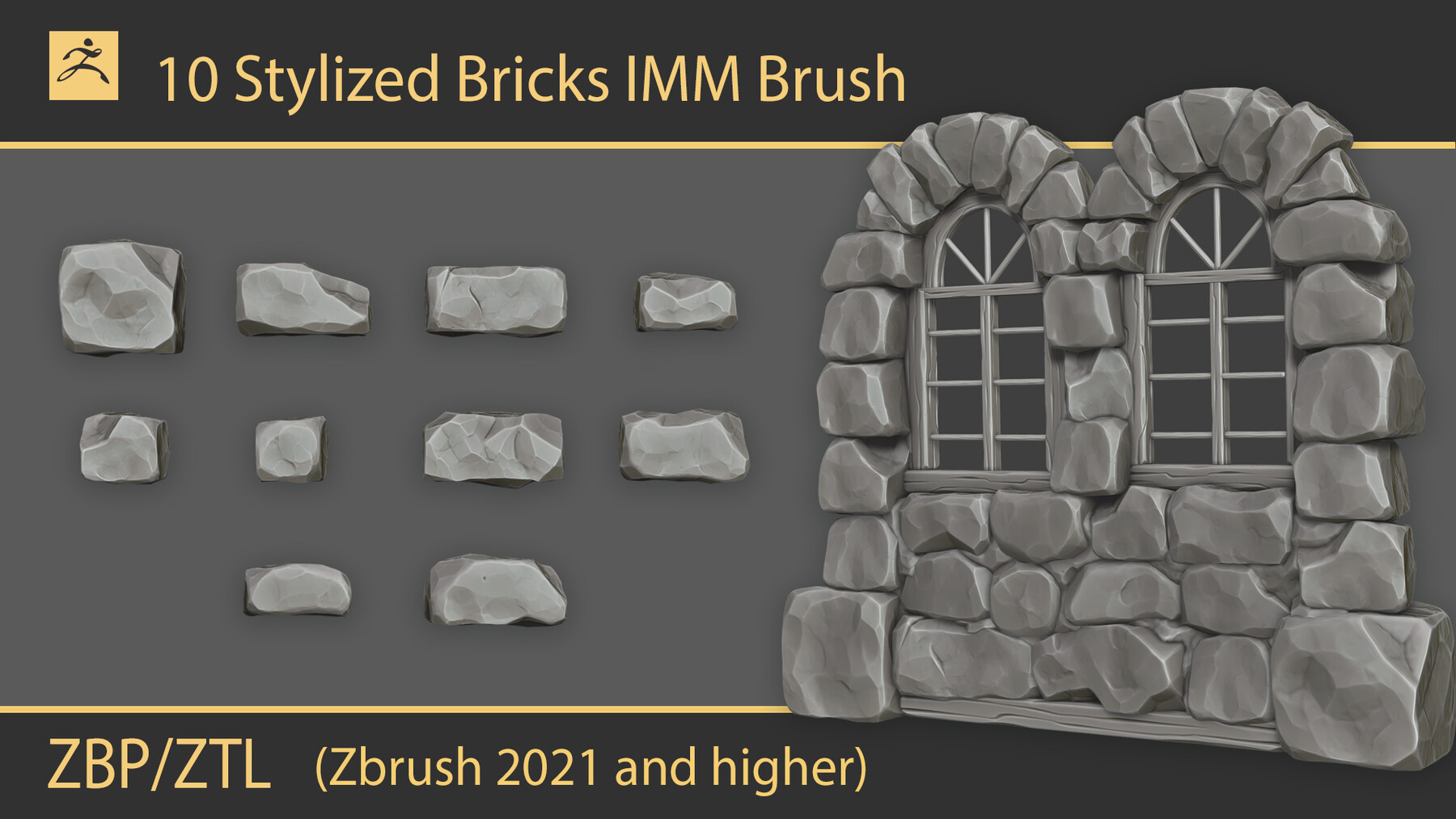 Stylized Bricks IMM Brush