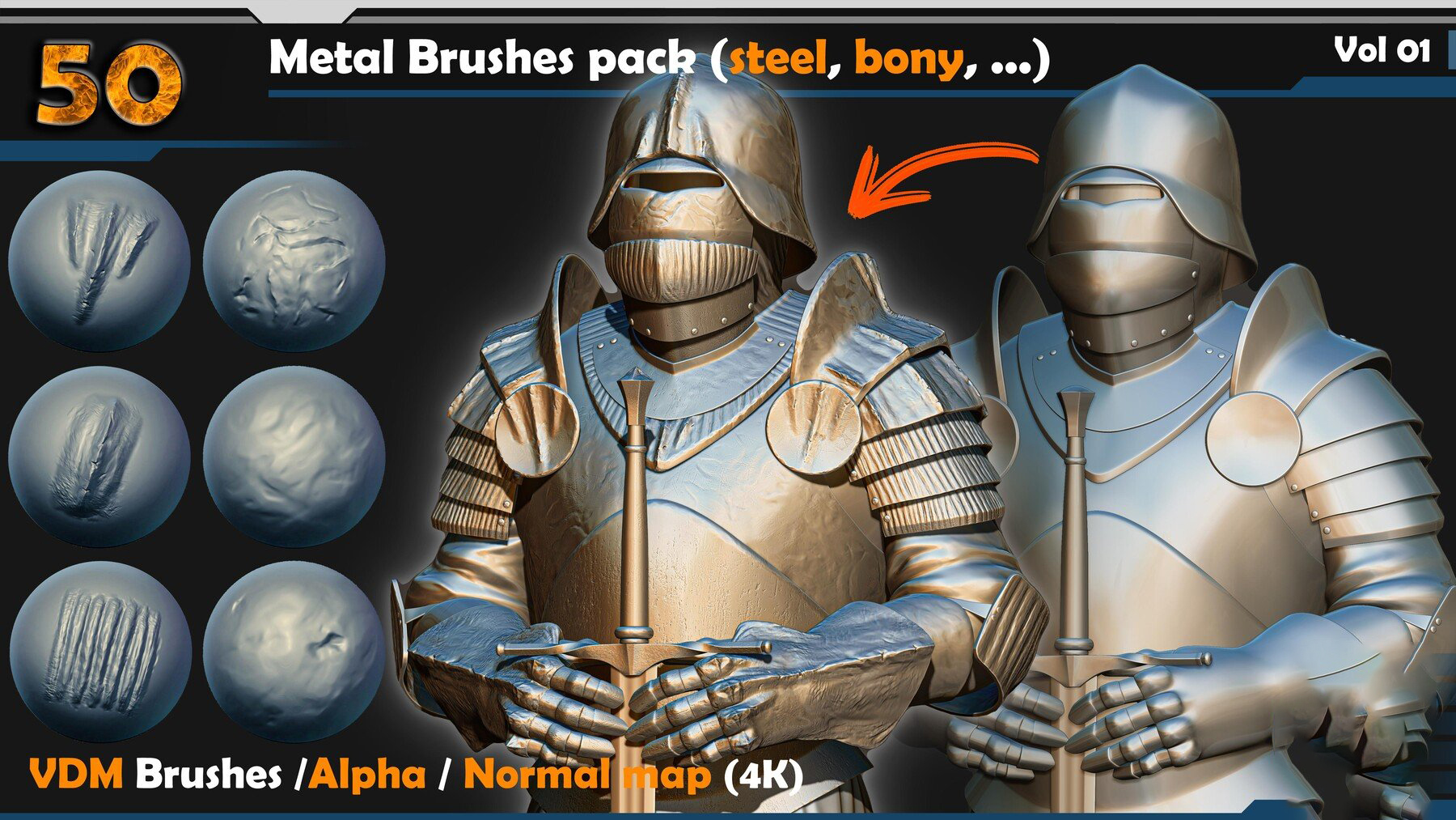 Metal Brushes (steel, bony, ...) Vol 01