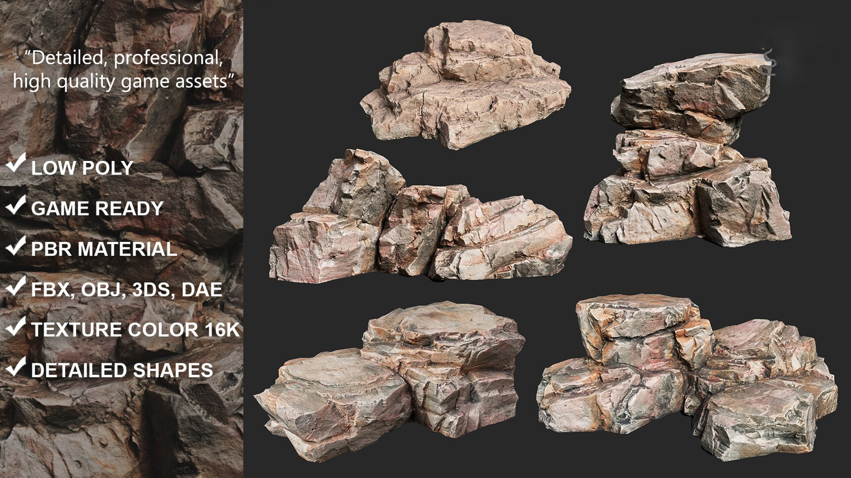 Sharp Rock Formation 221104 - Ultra HD 16K Texture