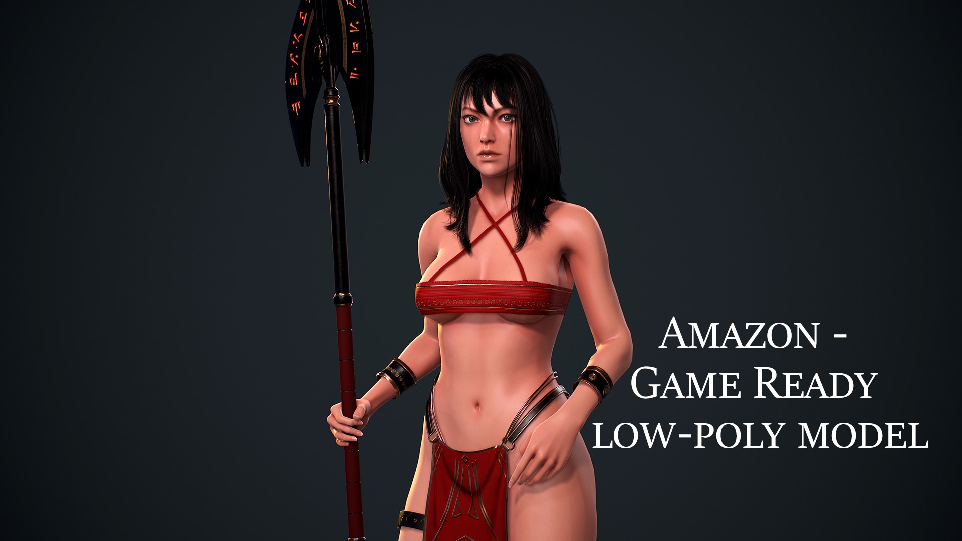Amazon Female Warrior, Native Knight Realistic Girl MMORPG Stylized Character