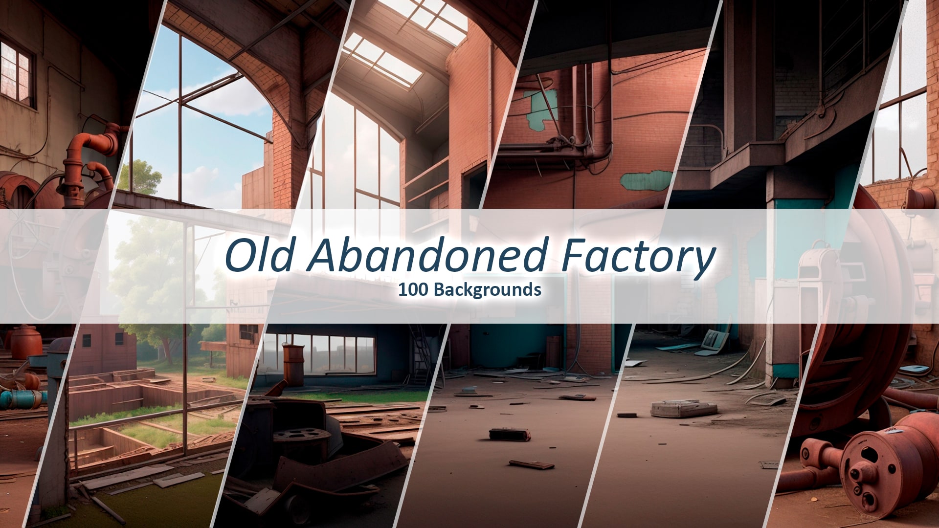 Old Abandoned Factory Background Set