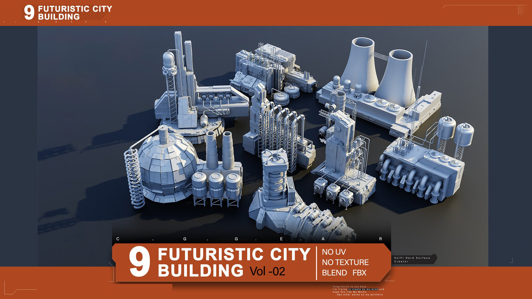 Futuristic City Kitbash (Factory) Vol 2