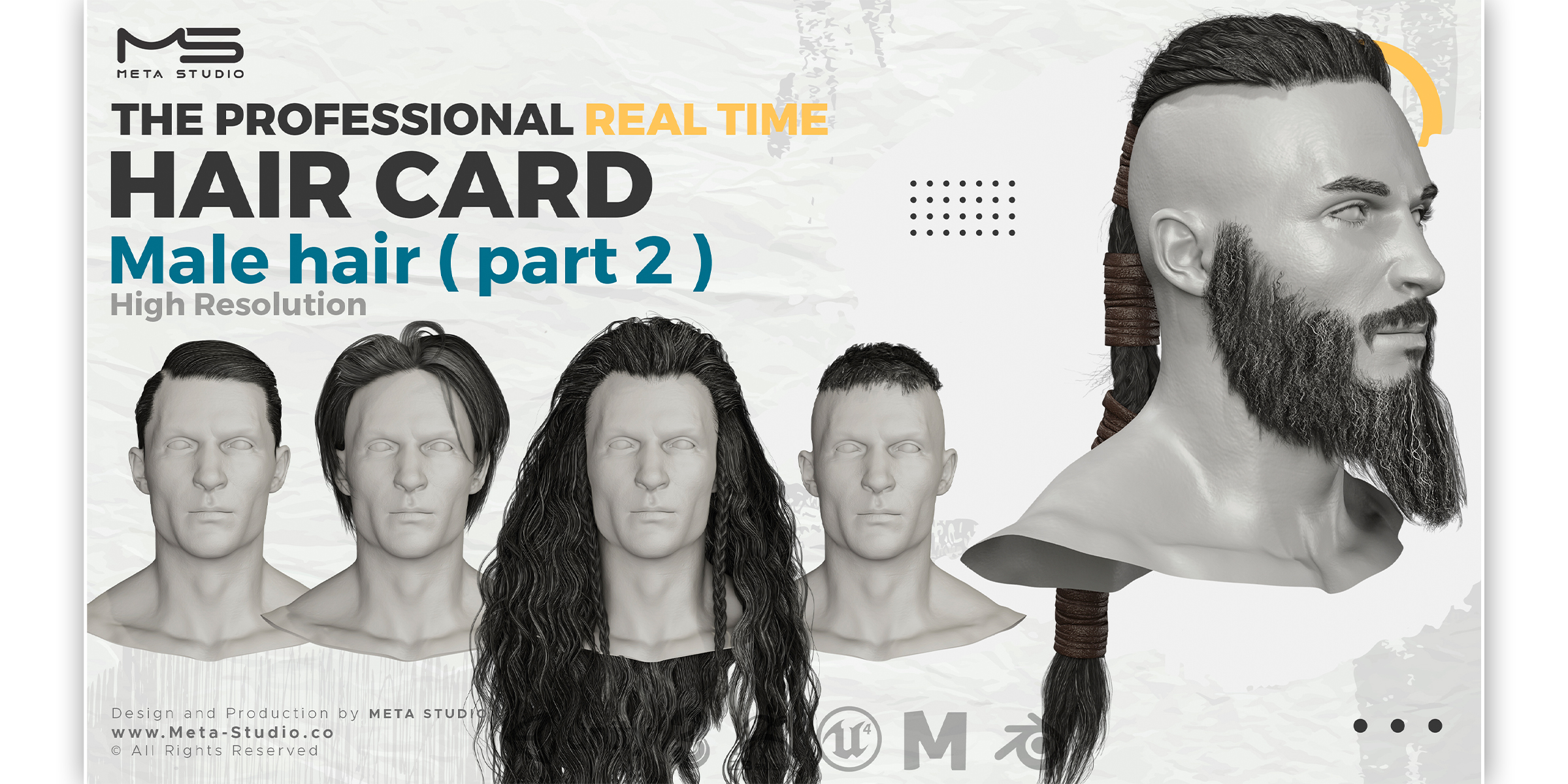 Male Hair Part 2 - Professional Realtime Hair Card