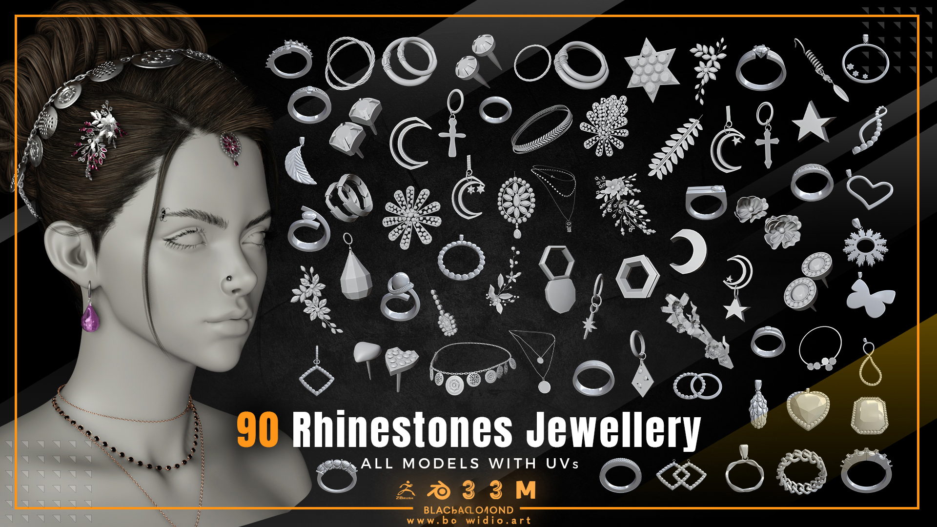90 Rhinestones Jewellery