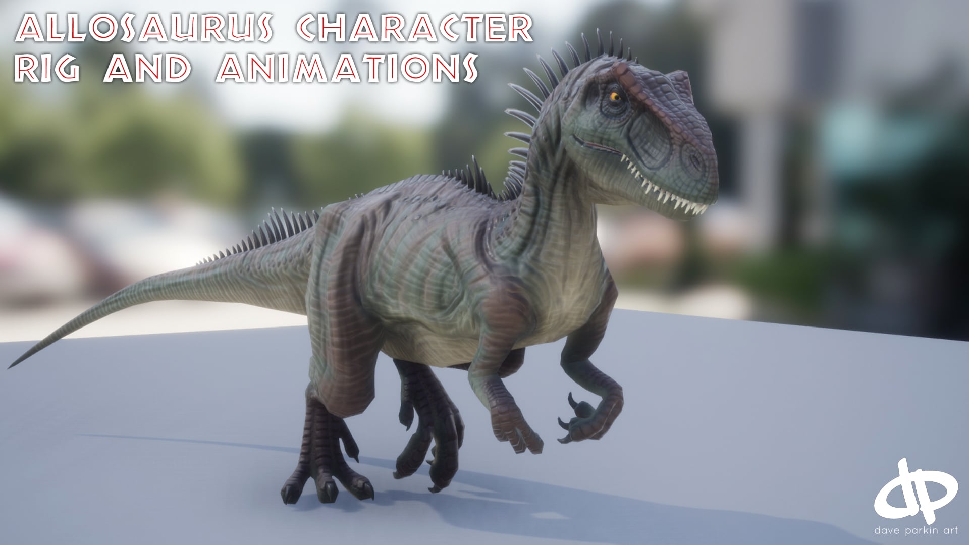 Allosaurus Dinosaur Character Rig and Animations