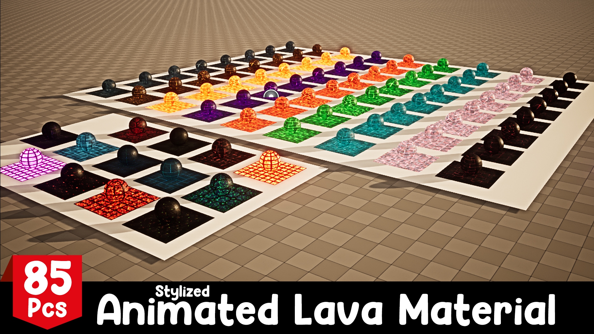 Stylized Animated Lava Material Pack 85 Pcs