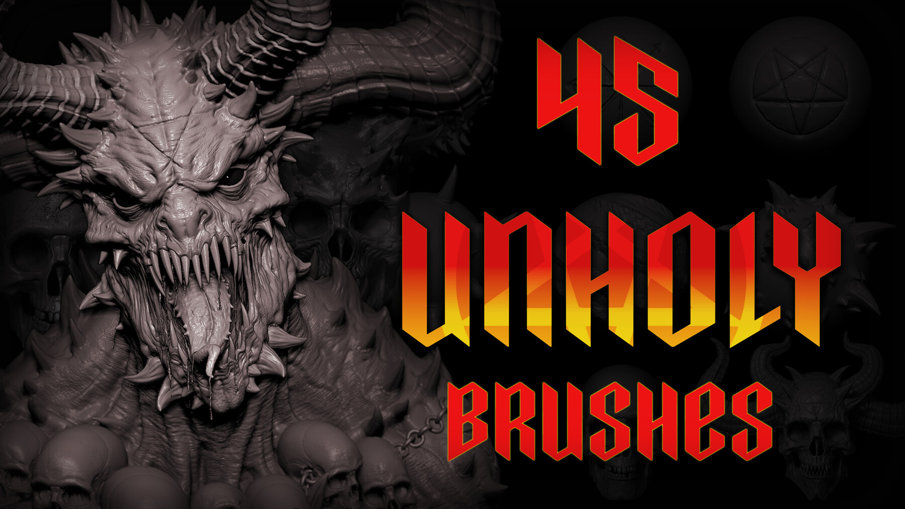 Zbrush + Blender 45 Unholy Brushes